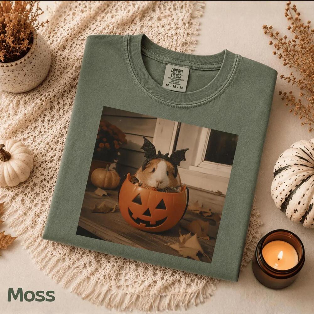 Cute Halloween Guinea Pig Shirt, Funny Pumpkin Guinea Pig Tee, Spooky